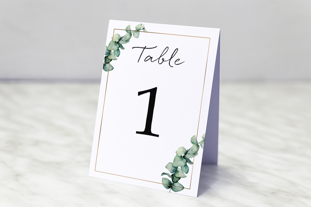 Marque table anniversaire Chiffre 5 OR - Marque table mariage pas